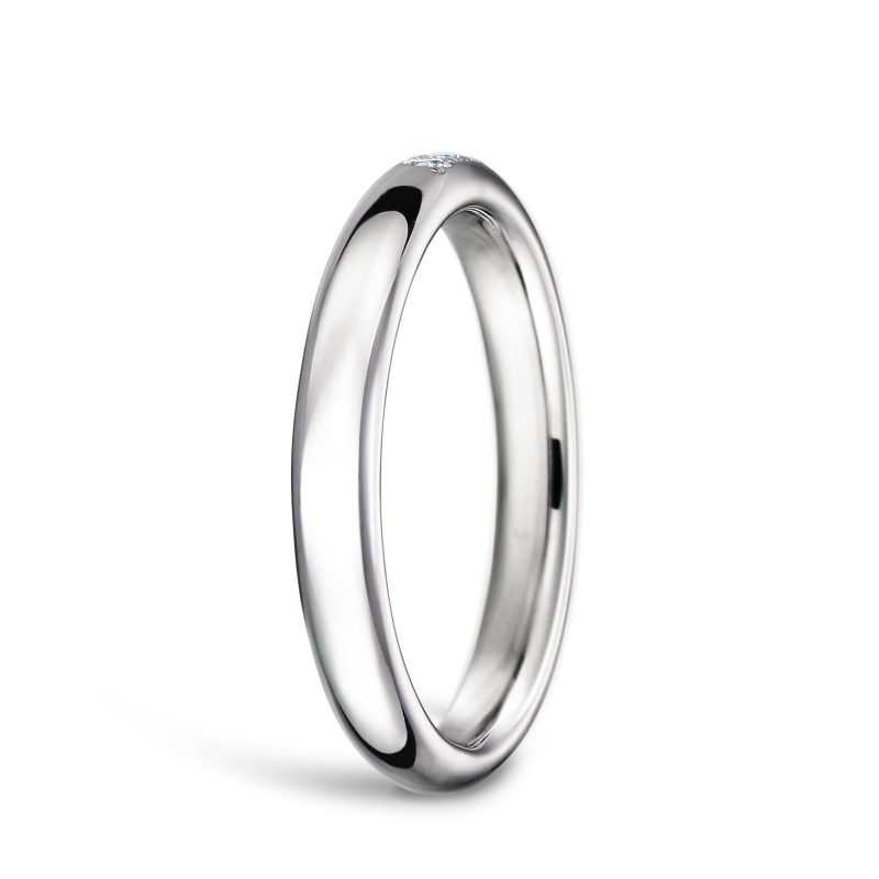 結婚指輪No1 2.5 ダイヤモンド 3個 プラチナ 後幅
