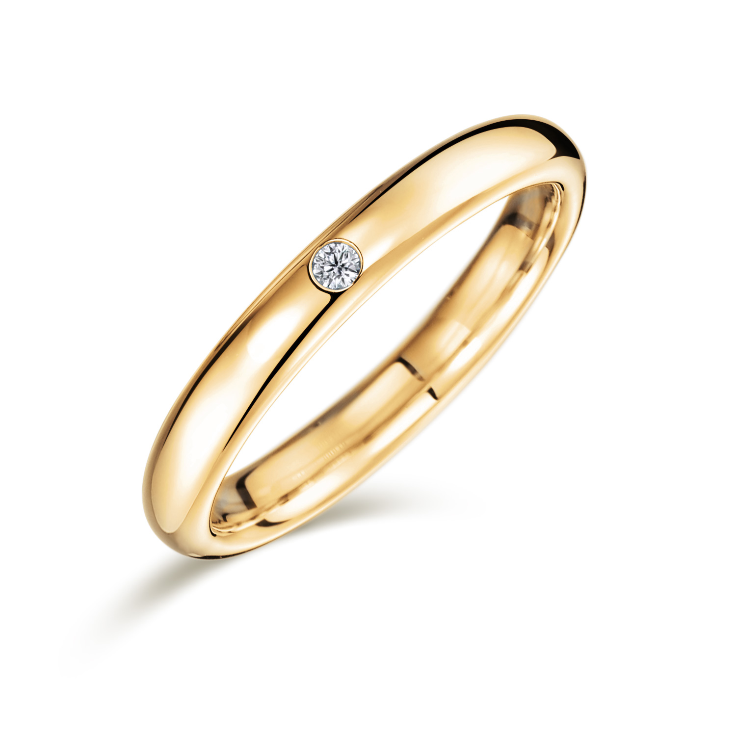 結婚指輪No1（鍛造）2.5 ダイヤモンド ゴールド(幅2.5mm / K18)ラウンドリング・甲丸 | 結婚指輪の通販 | 山梨・甲府の