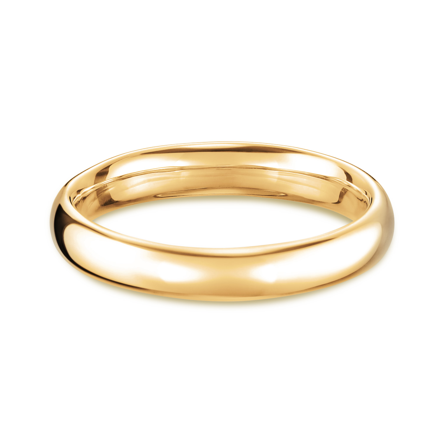 結婚指輪No1（鍛造）3.0 ダイヤモンド3個 ゴールド(幅3.0mm / K18)ラウンドリング・甲丸 | 結婚指輪の通販 | 山梨・甲府の