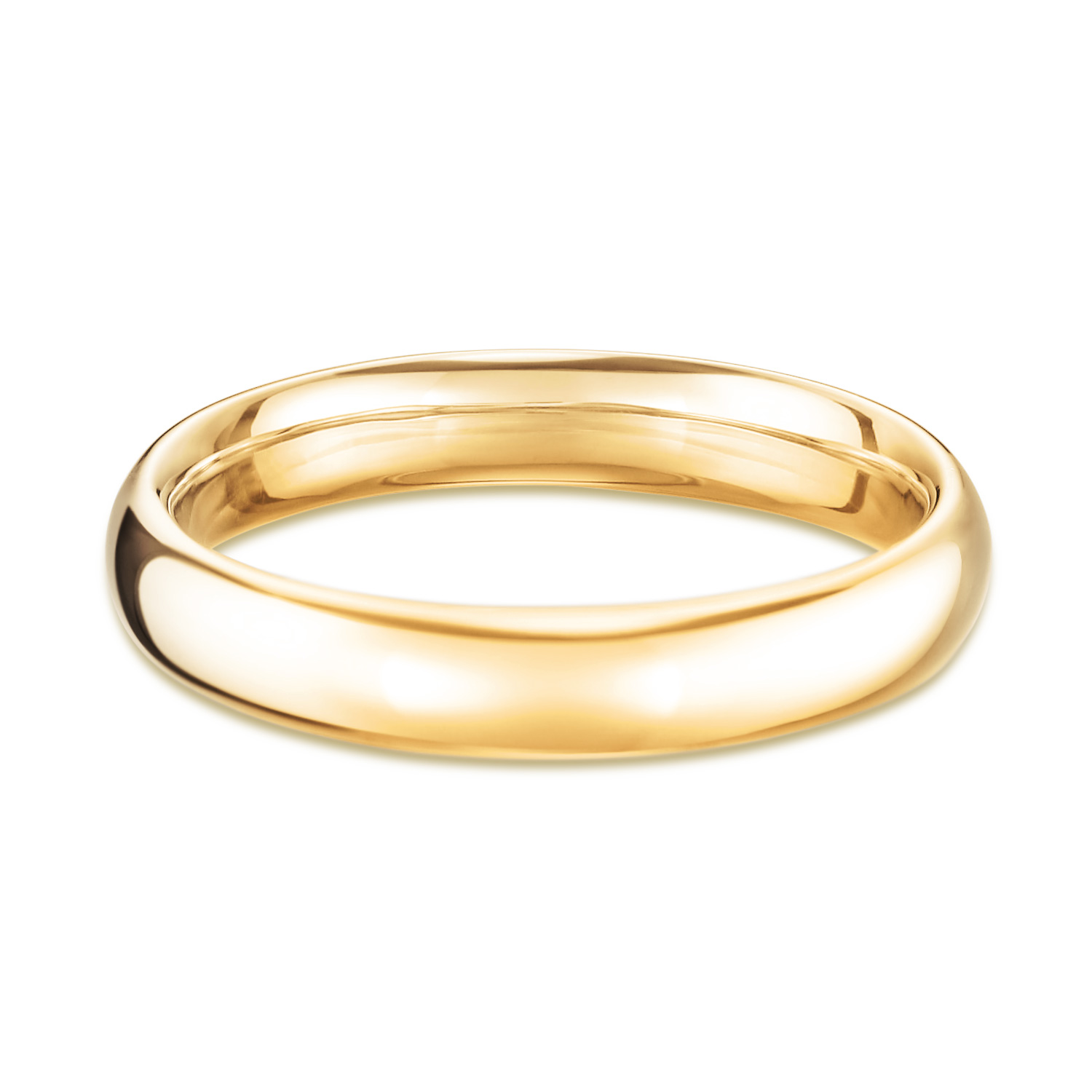 結婚指輪No1 3.5ゴールド(幅3.5mm / K18)ラウンドリング・甲丸・メンズ 