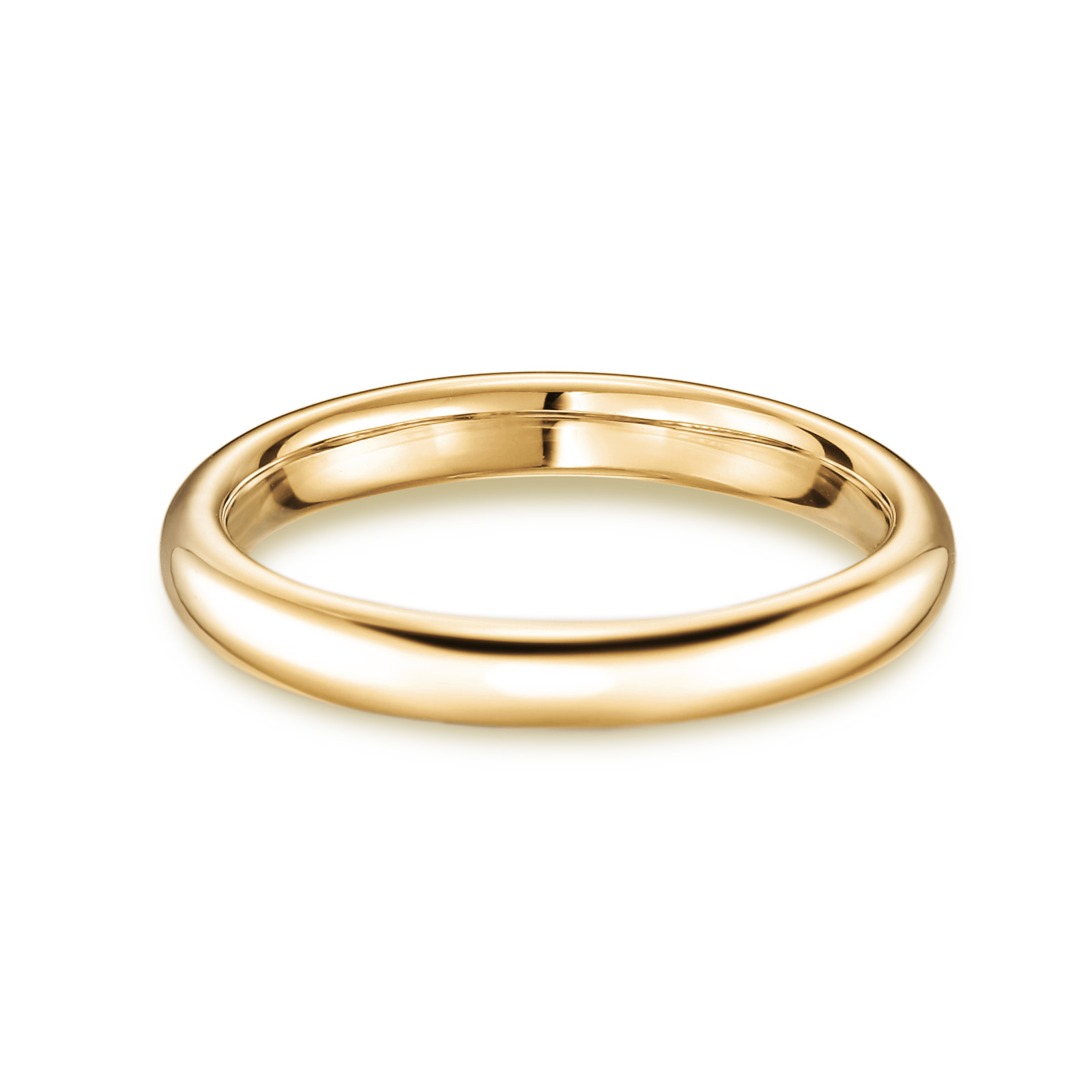結婚指輪No1（鍛造）2.5 ダイヤモンド3個 ゴールド(幅2.5mm / K18)ラウンドリング・甲丸 | 結婚指輪の通販 | 山梨・甲府の