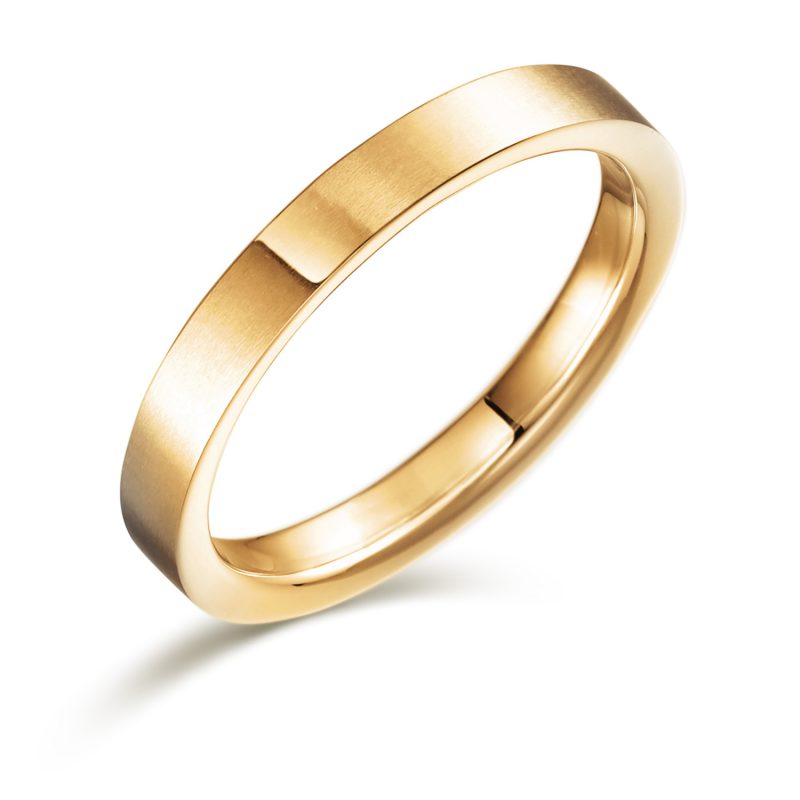 結婚指輪No2 女性用 ゴールド ツヤ消し(幅2.5mm / K18)