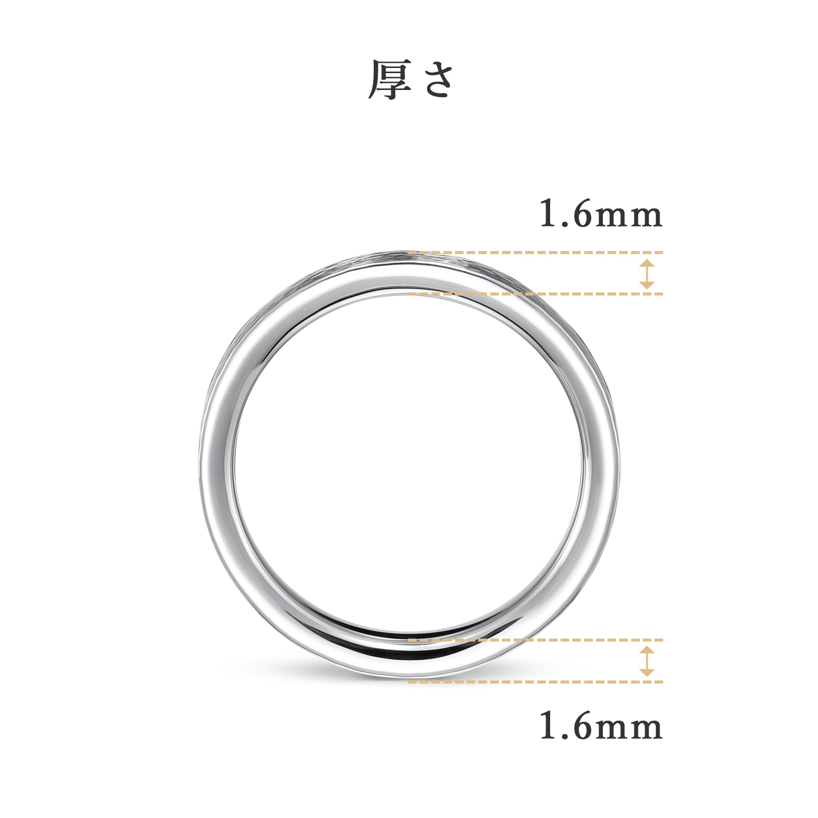 結婚指輪No2（鍛造）3.0 プラチナ(幅3.0mm / Pt950) スクエア・平打