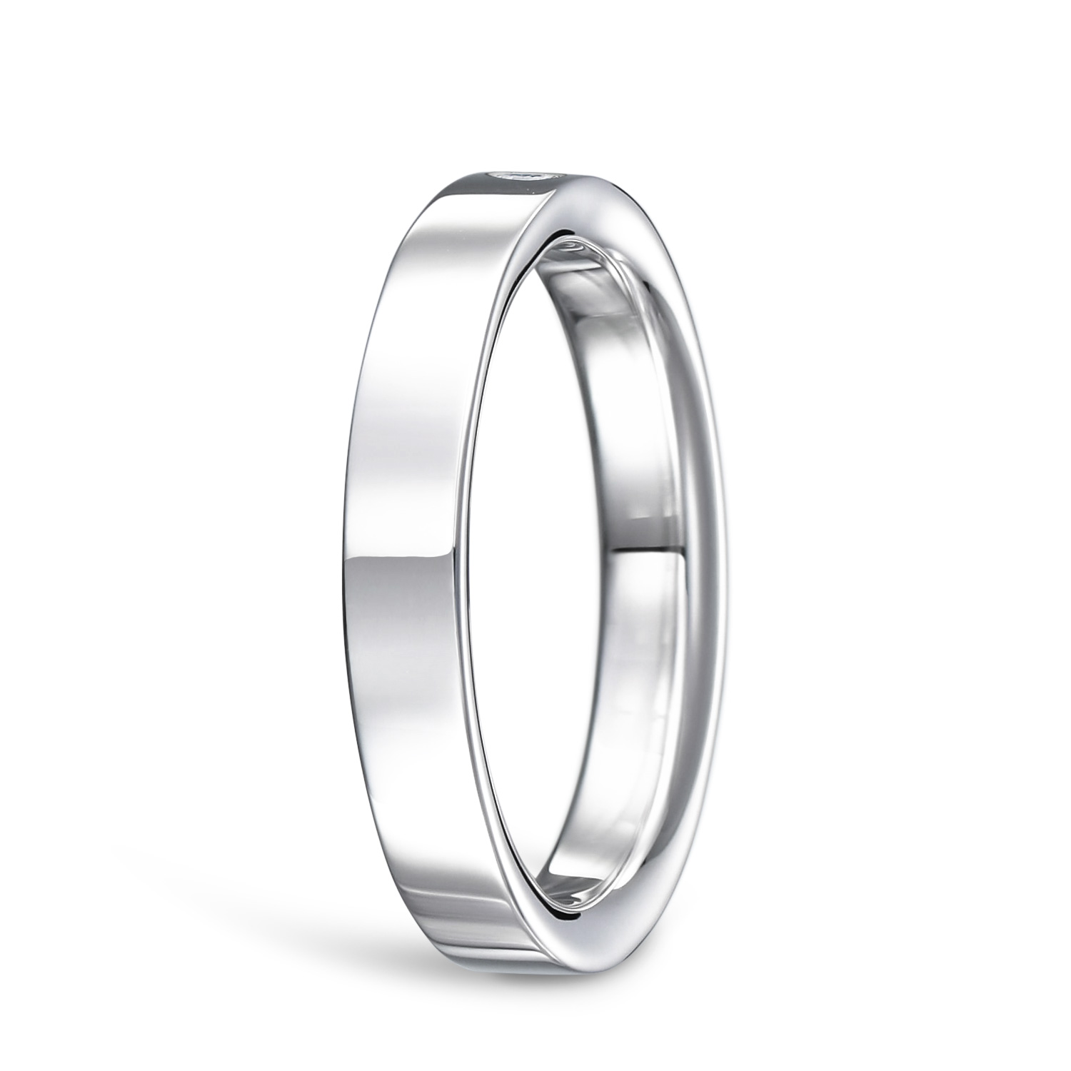 結婚指輪No2（鍛造）3.0 ダイヤモンド プラチナ(幅3.0mm / Pt950