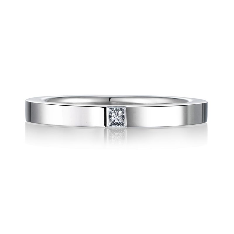 プリンセスカット 結婚指輪 0.04ctダイヤモンド プラチナ