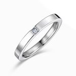 プリンセスカット 結婚指輪 0.04ctダイヤモンド プラチナ
