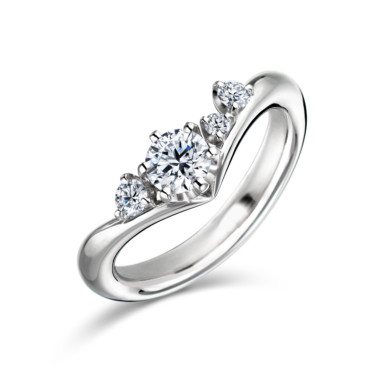 婚約指輪 Tiara 0.30ct ダイヤモンド プラチナ(Pt950) V字 | 婚約指輪