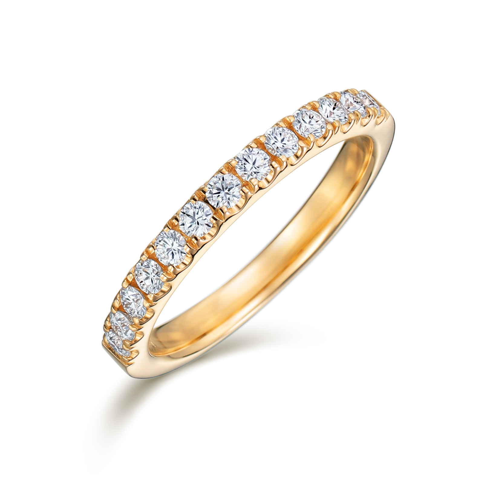 エタニティリング 爪留め K18イエローゴールド 30代の方の結婚指輪に | エタニティリング通販 | 山梨・甲府のジュエリーブランドIZURU