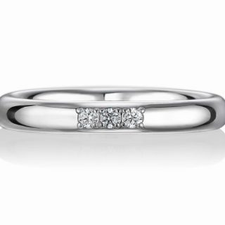結婚指輪 幅2.5ミリ ダイヤモンド 3個