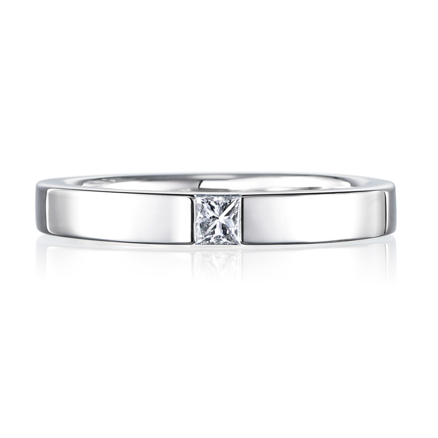 結婚指輪 0 08ctダイヤモンド プラチナ 幅2 8mm Pt950 プリンセスカット 結婚指輪の通販 山梨 甲府のジュエリーブランドizuru