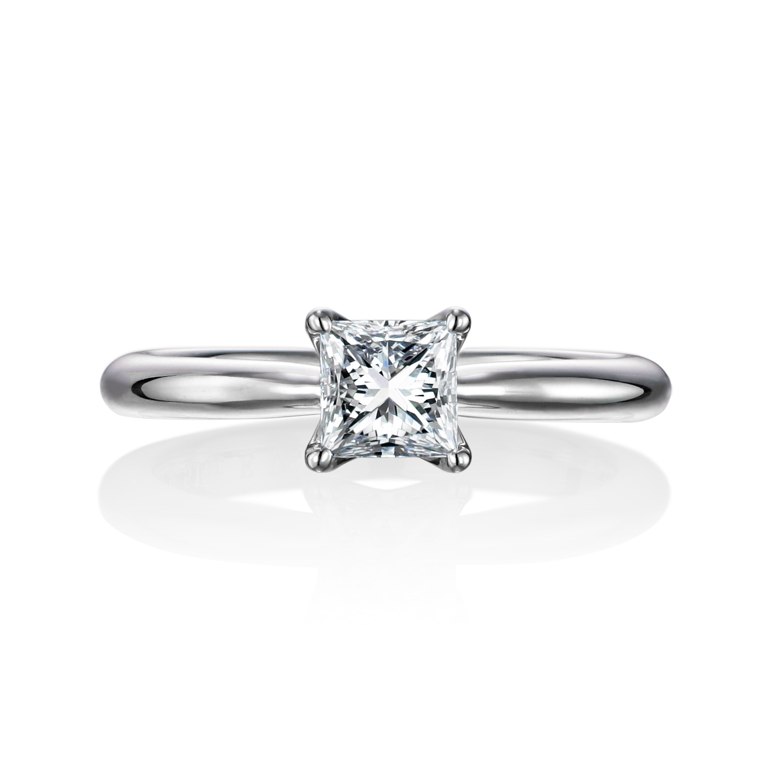 限定】婚約指輪 プリンセスカット 0.55ct E VVS1 ダイヤモンド
