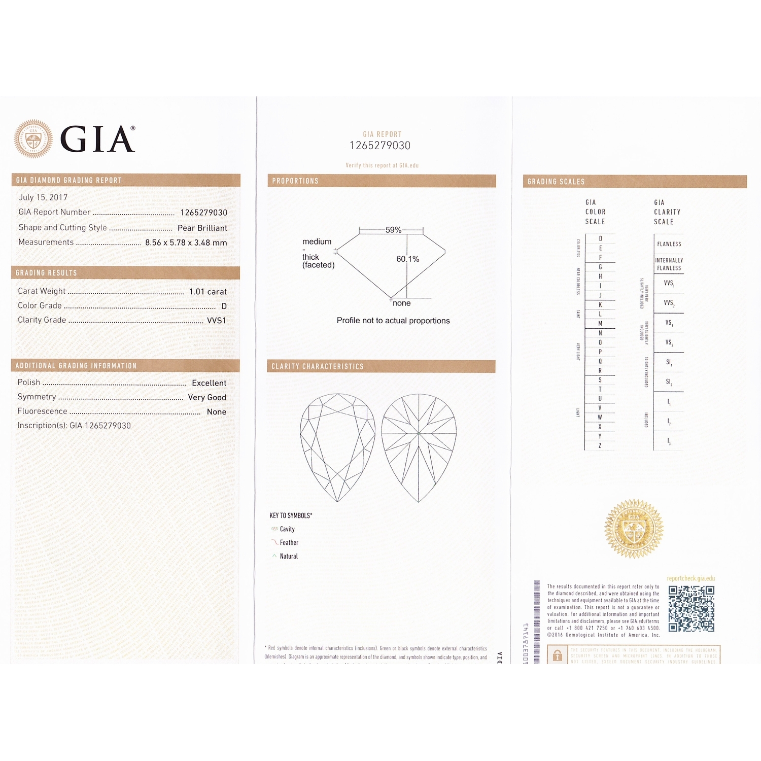 1カラット ペアシェイプ 1.01ct D VVS1 GIA 鑑定書付き | ダイヤモンド 