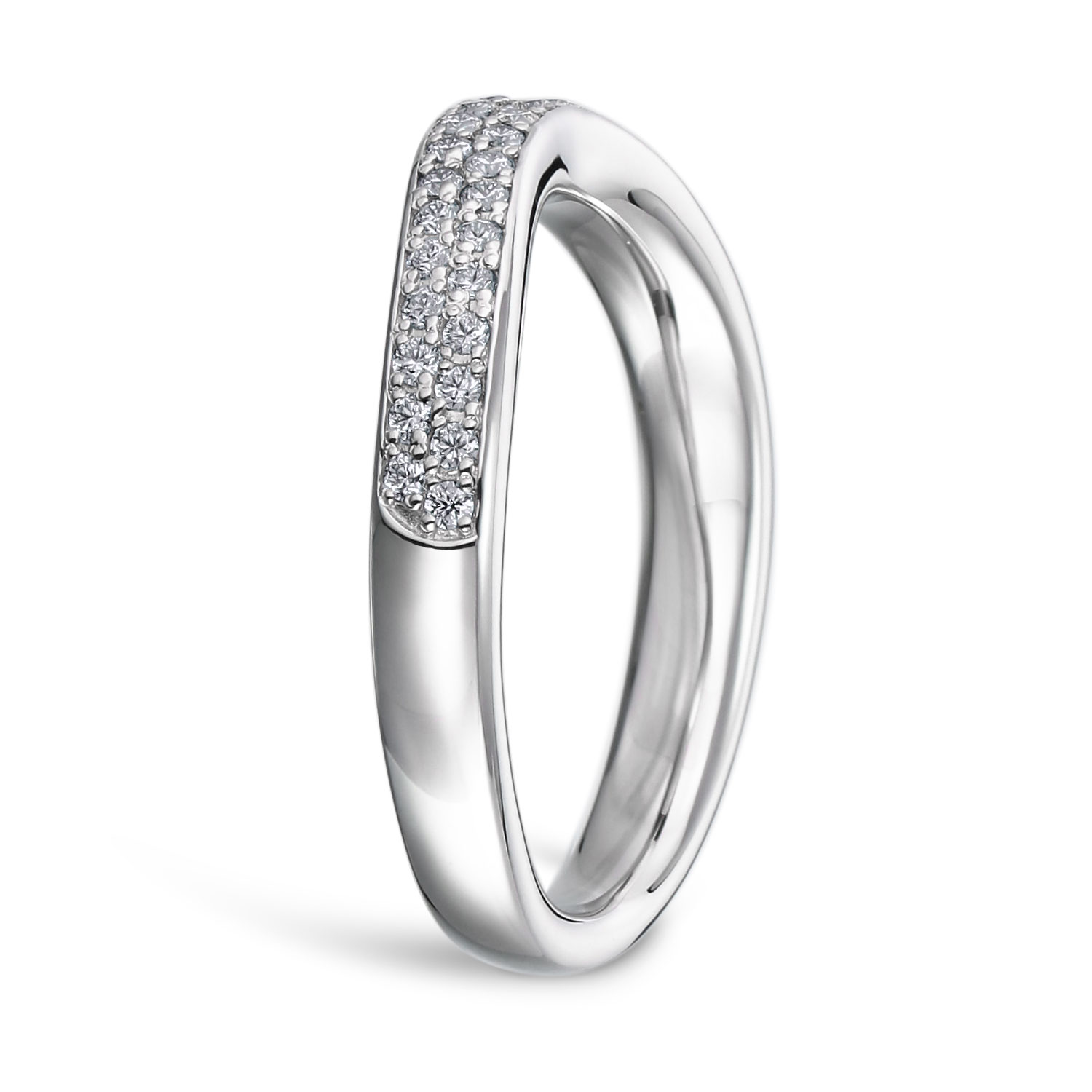 パヴェリング 結婚指輪 MAYU プラチナ(幅2.5mm / Pt950) U字 | 結婚 
