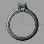 エメラルドカット婚約指輪 CAD図面 側面1